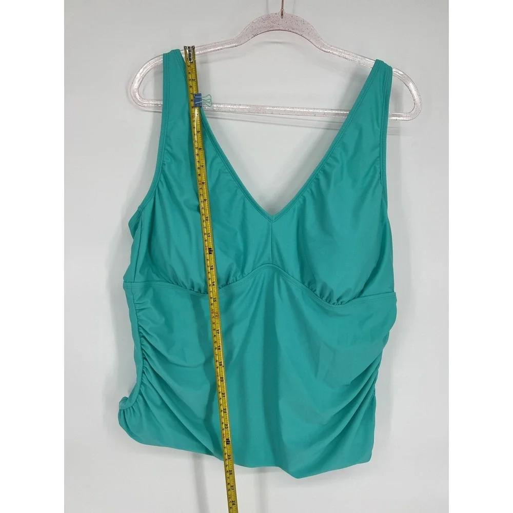 Sonnet Shores Adriatic Aqua Blue Tankini Swimsuit Top Womens Sz 24W‎ Org $54